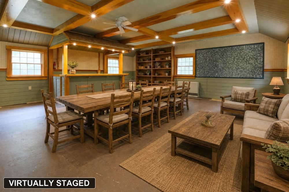Upstairs in the barn, virtually staged